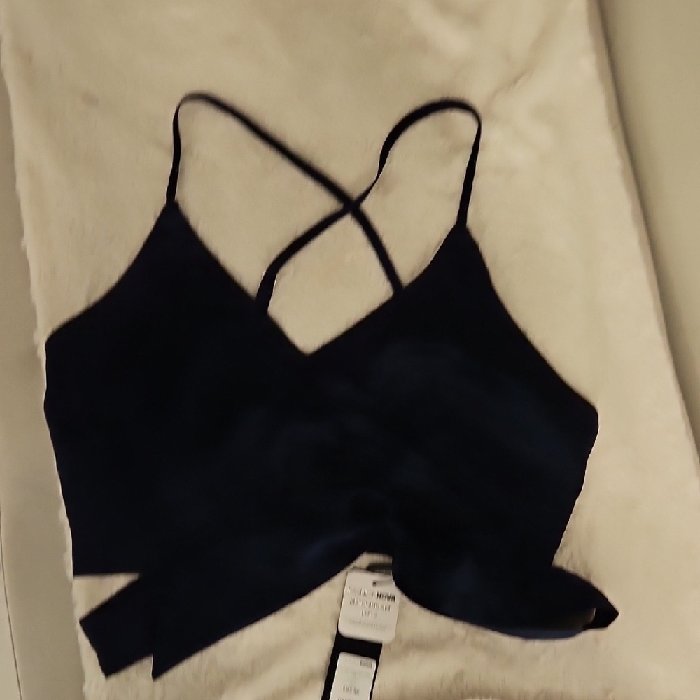Blue Strappy Crop Top XS